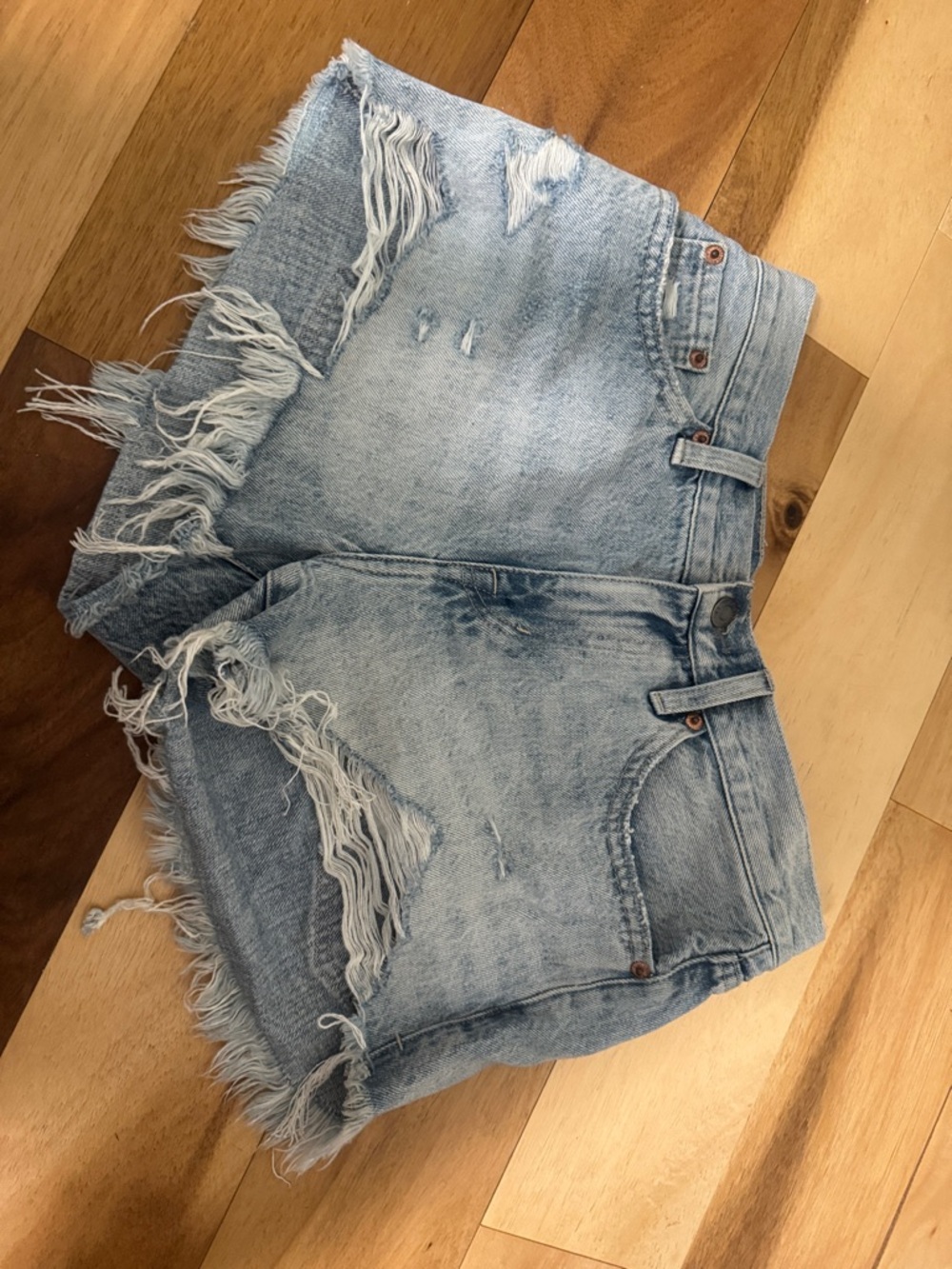 Pistols Frayed Denim Shorts size 26